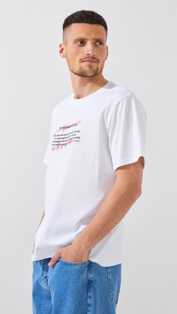 Футболка з принтом чоловіча LAWA P-MB02357 S Білий shop (2000999509414)  Фото №1