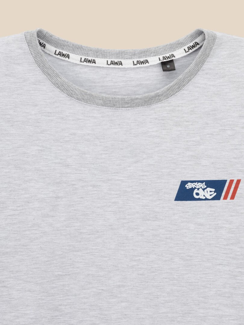 Футболка з принтом чоловіча LAWA P-MB02364 2XL Сірий меланж shop (2000999608674)  Фото №0