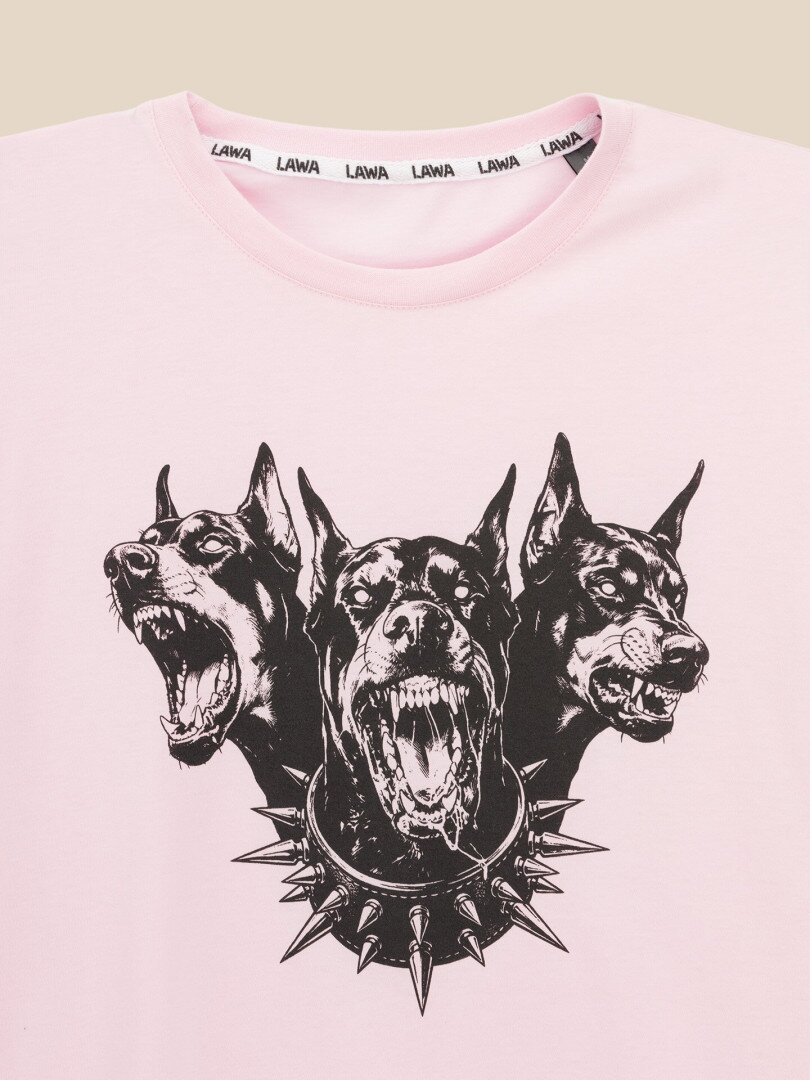 Футболка з принтом чоловіча LAWA P-MB02382 2XL Рожевий shop (2000999610332)  Фото №0