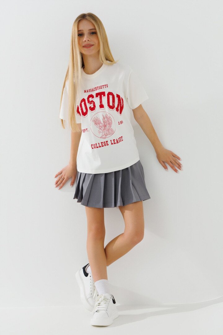 Футболка з принтом для дівчинки LAWA P-GB02304 122 см Молочний shop (2000990873361)  Фото №2