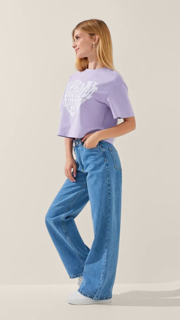 Футболка з принтом для дiвчинки LAWA P-GB02318 134 см Лавандовий shop (2000999292996)  Фото №2