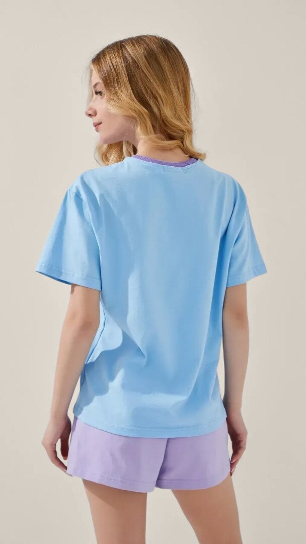Футболка з принтом для дiвчинки LAWA P-GB02321 158 см Блакитний shop (2000999215131)  Фото №3