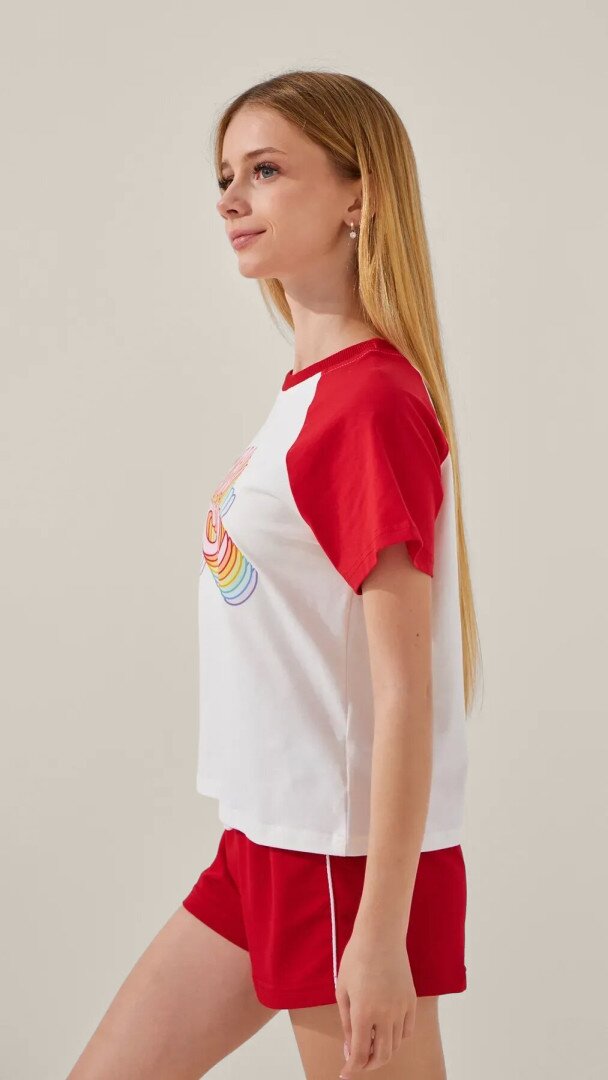 Футболка з принтом для дiвчинки LAWA P-GB02324 158 см Молочний shop (2000999230295)  Фото №2