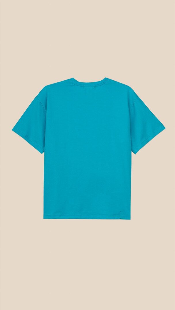 Футболка з принтом для дiвчинки LAWA P-GB02327 140 см Бірюзовий shop (2000999213786)  Фото №1