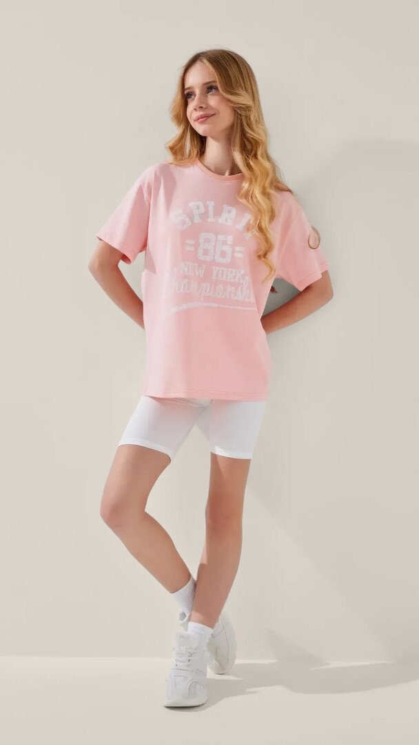 Футболка з принтом для дiвчинки LAWA P-GB02328 140 см Рожевий shop (2000999213663)  Фото №0