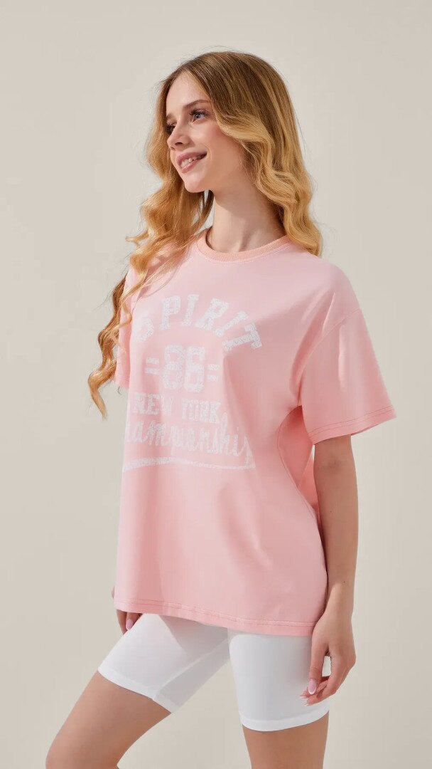 Футболка з принтом для дiвчинки LAWA P-GB02328 140 см Рожевий shop (2000999213663)  Фото №2