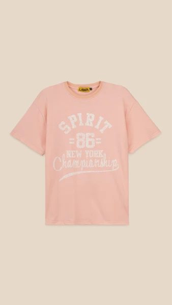 Футболка з принтом для дiвчинки LAWA P-GB02328 140 см Рожевий shop (2000999213663)