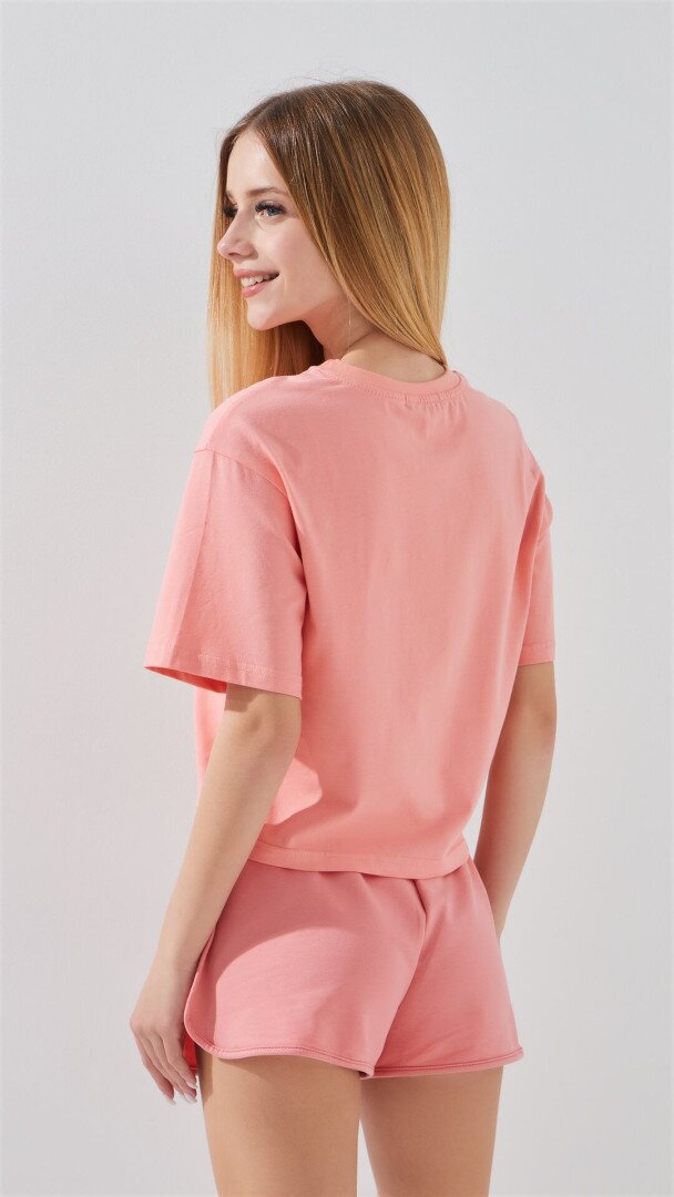 Футболка з принтом для дiвчинки LAWA P-GB02329 134 см Персиковий shop (2888000018236)  Фото №3