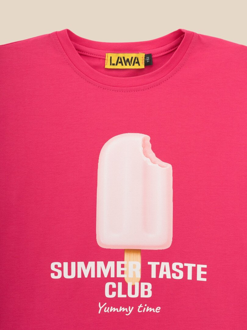 Футболка з принтом для дiвчинки LAWA P-GB02350 146 см Малиновий shop (2000999613296)  Фото №0