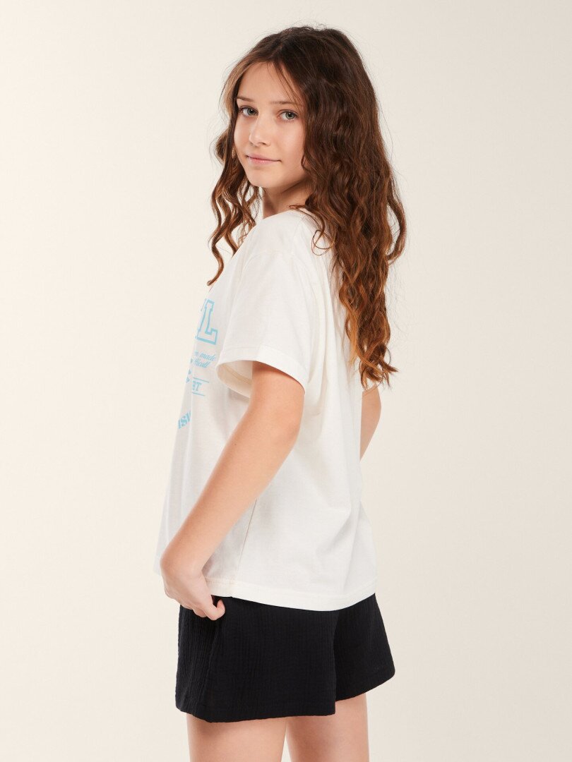 Футболка з принтом для дiвчинки LAWA P-GB02353 140 см Молочний shop (2000999633355)  Фото №1