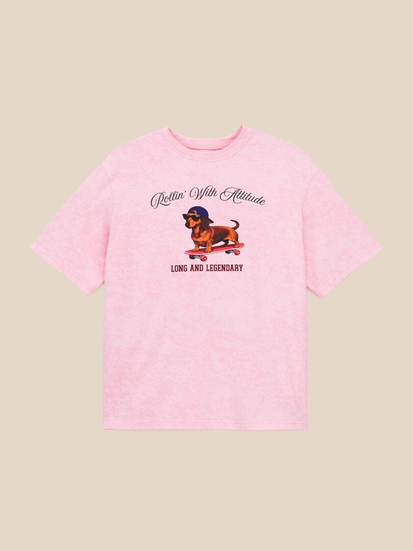Футболка з принтом для дiвчинки LAWA P-GB02354 158 см Пудрово-рожевий shop (2000999639005)