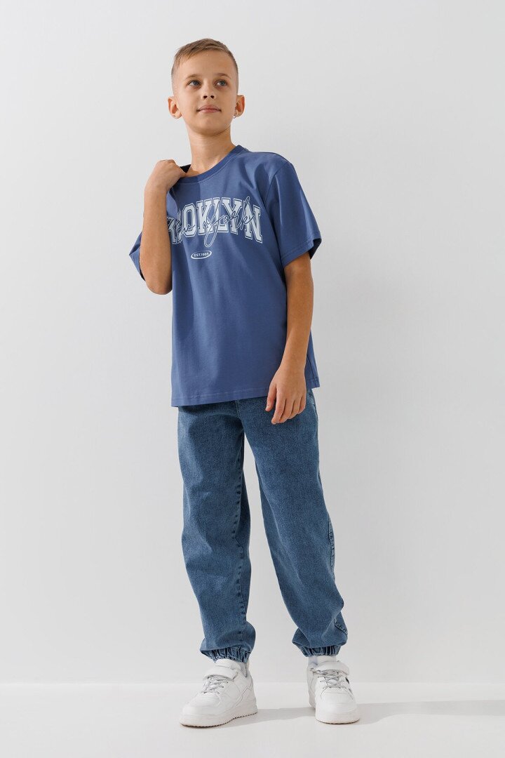 Футболка з принтом для хлопчика LAWA P-BB02303 122 см Індіго shop (2000990873439)  Фото №2