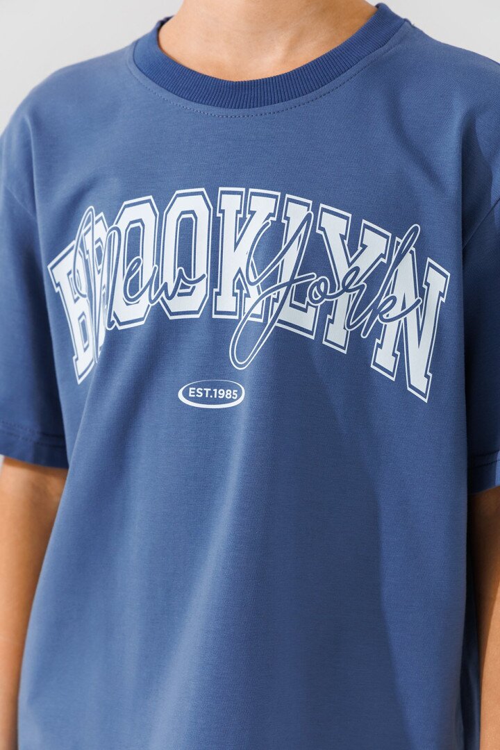 Футболка з принтом для хлопчика LAWA P-BB02303 122 см Індіго shop (2000990873439)  Фото №0
