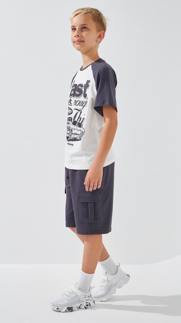 Футболка з принтом для хлопчика LAWA P-BB02318 164 см Графітовий shop (2000999239724)  Фото №2