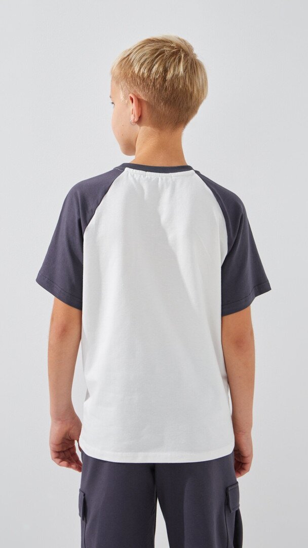 Футболка з принтом для хлопчика LAWA P-BB02318 164 см Графітовий shop (2000999239724)  Фото №3