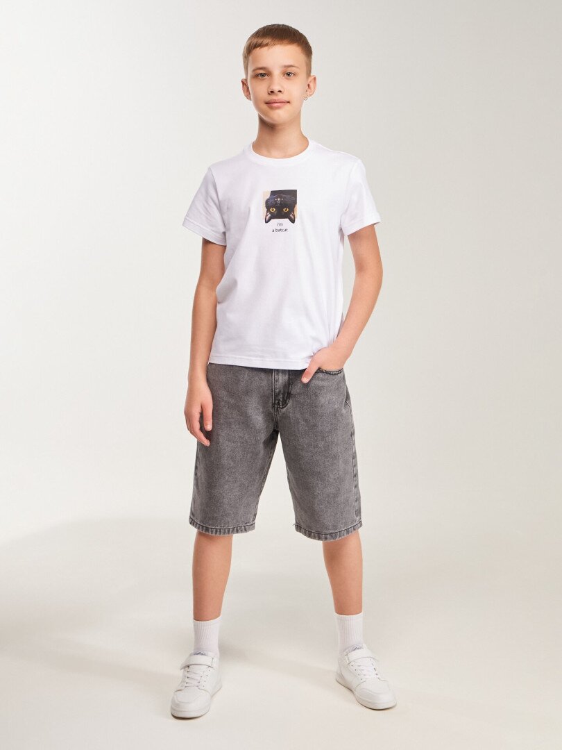Футболка з принтом для хлопчика LAWA P-BB02347 140 см Білий shop (2000999629730)  Фото №0