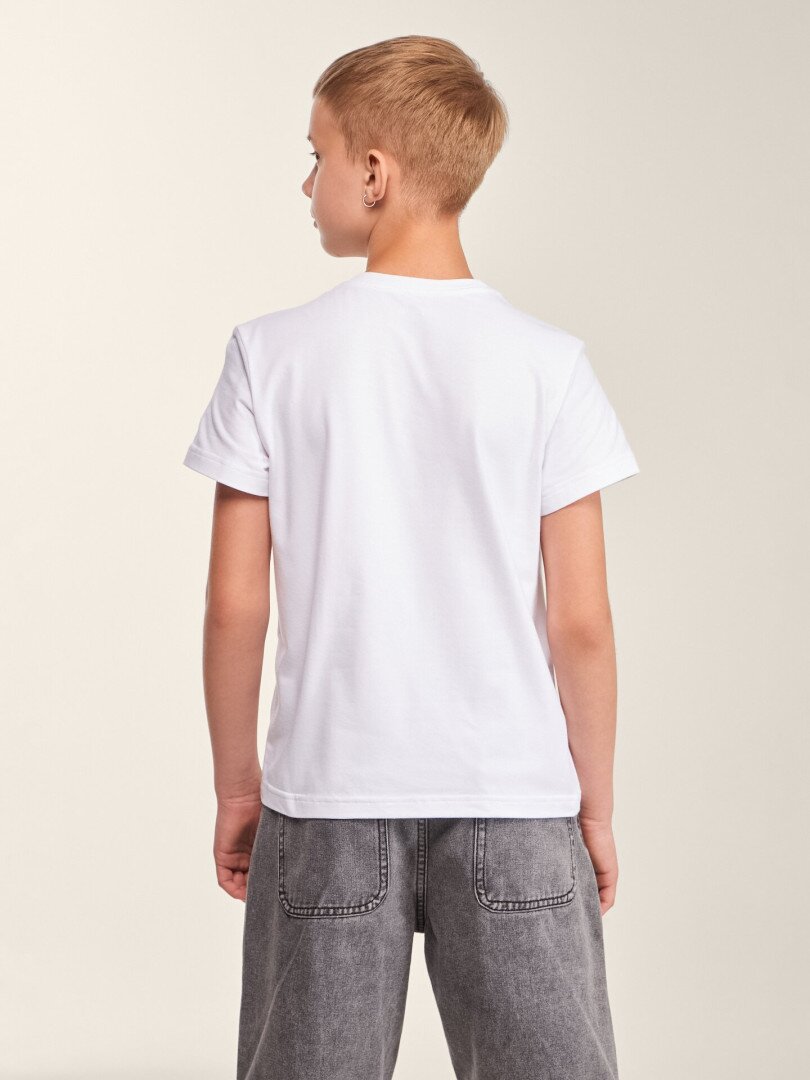 Футболка з принтом для хлопчика LAWA P-BB02347 140 см Білий shop (2000999629730)  Фото №2