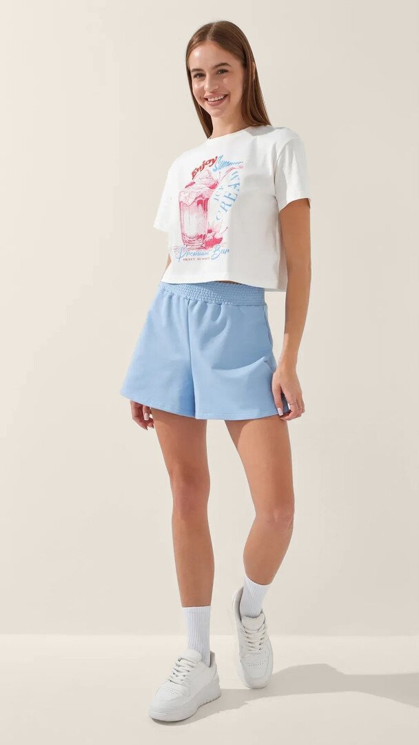 Футболка з принтом Enjoy Summer жіноча  LAWA P-WB02401 L Молочний shop (2000999215360)  Фото №1
