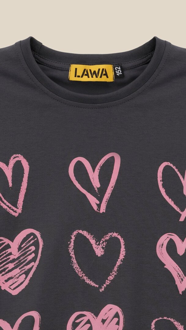 Футболка з принтом HURTS для дiвчинки LAWA P-GB02320 146 см Графітовий shop (2000999176456)  Фото №0