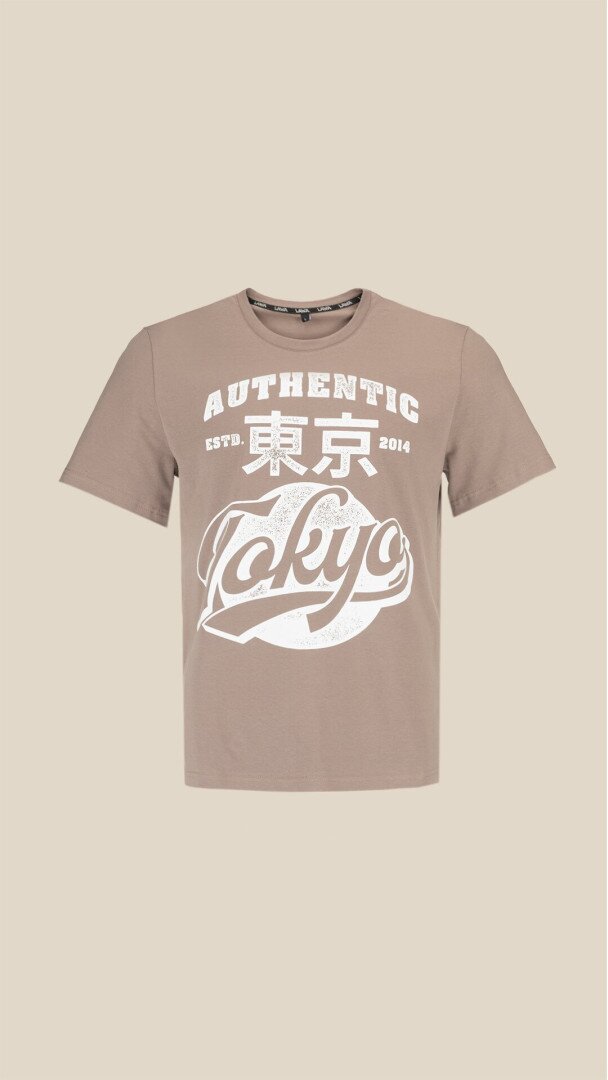 Футболка з принтом TOKYO чоловіча LAWA P-MB02344 L Мокко shop (2000999182471)