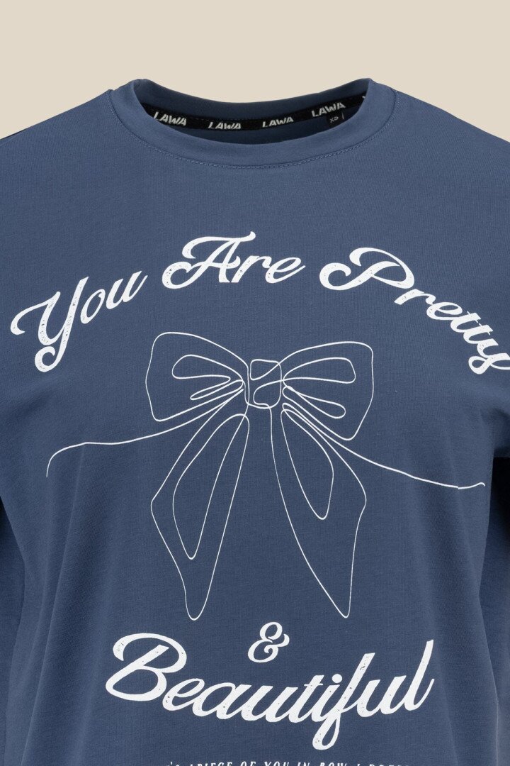 Футболка з принтом YoU are pretty жіноча  LAWA P-WB02395 M Синій shop (2000999173486)  Фото №0