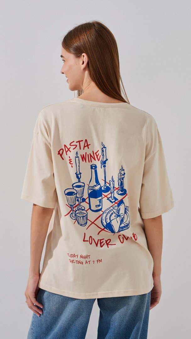 Футболка з принтом жіноча LAWA P-WB02391 XS Бежевий shop (2000999228728)  Фото №3