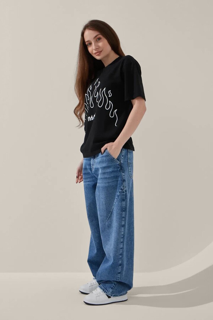 Футболка з принтом жіноча LAWA P-WB02397 XS Чорний shop (2000999138881)  Фото №2