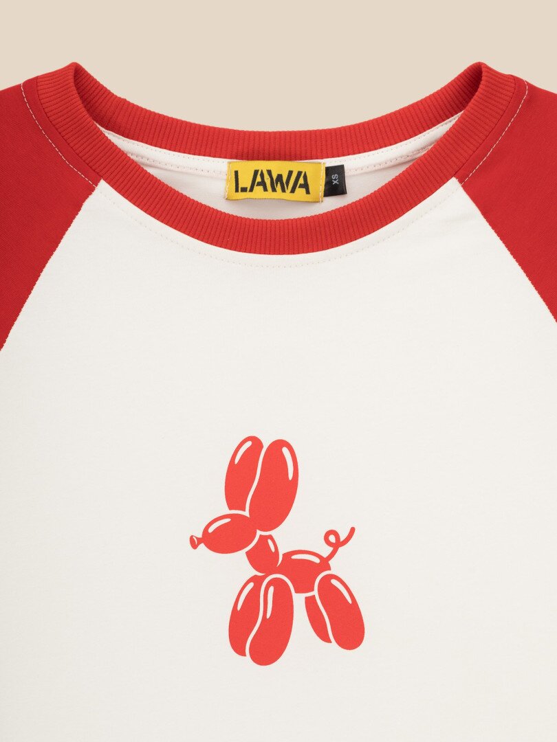 Футболка з принтом жіноча LAWA P-WB02425 L Молочно-червоний shop (2000999641824)  Фото №0