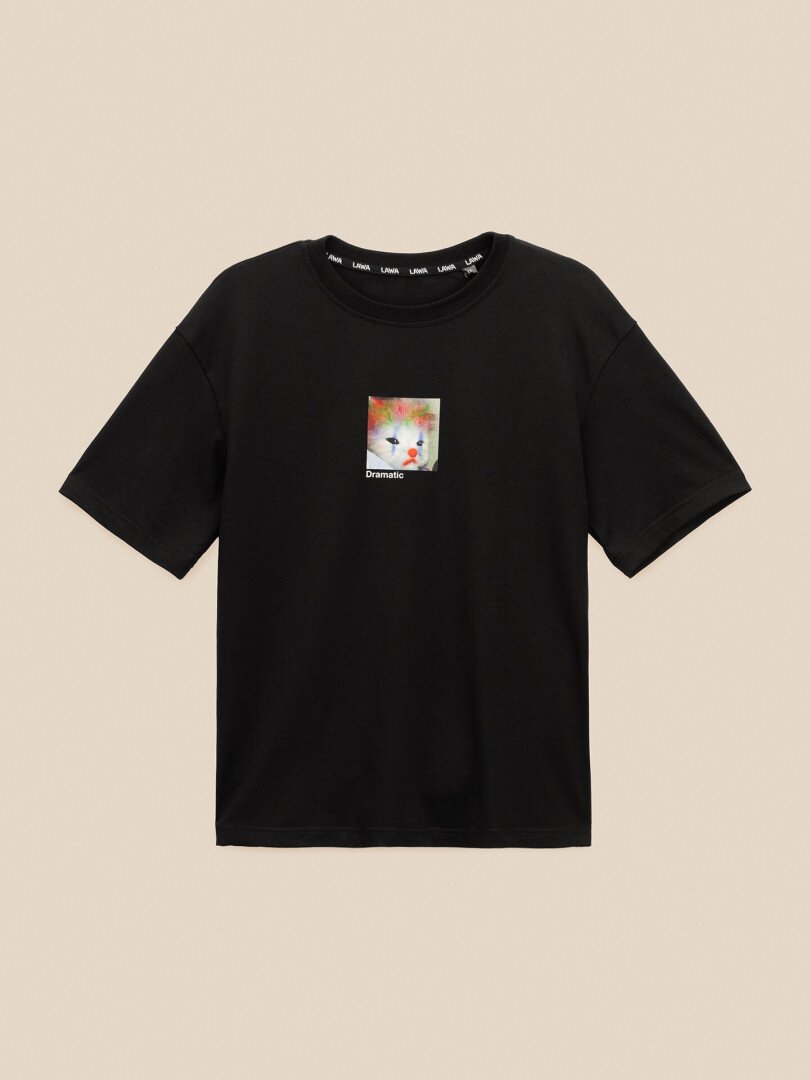 Футболка з принтом жіноча LAWA P-WB02429 XS Чорний shop (2000999651731)