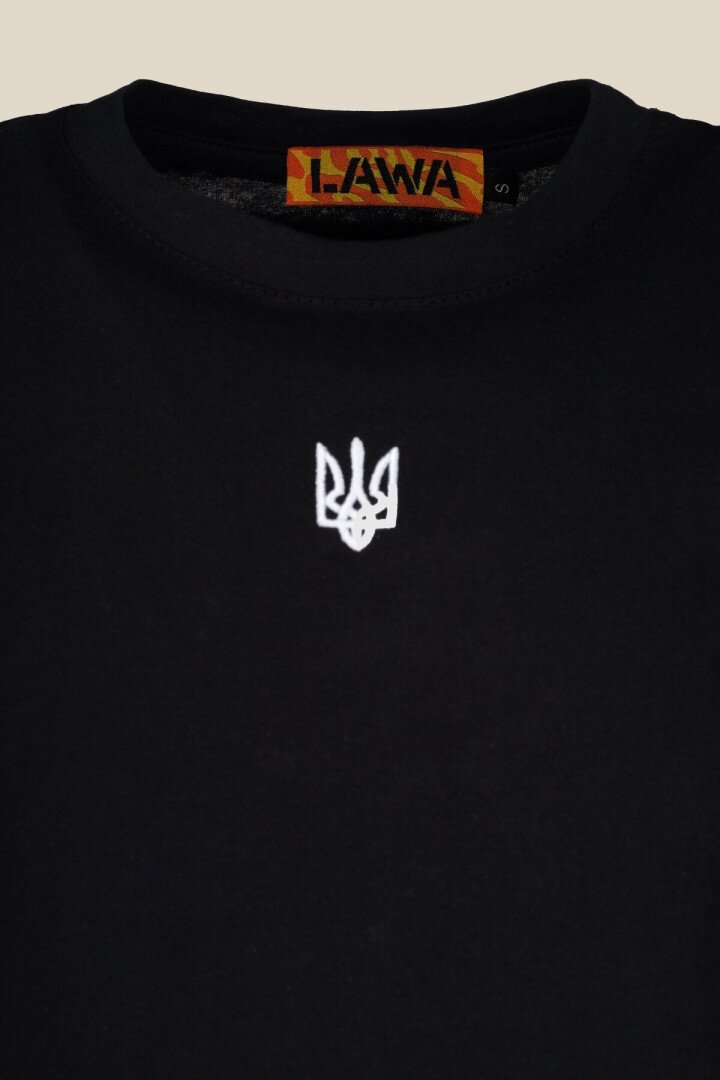 Футболка з принтом чоловіча Герб білий LAWA E-MB02307 L Чорний shop (2000990242709)  Фото №5