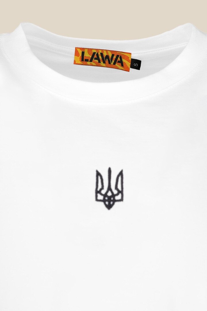 Футболка з принтом чоловіча Герб чорний LAWA E-MB02307 L Білий shop (2000990242822)  Фото №0
