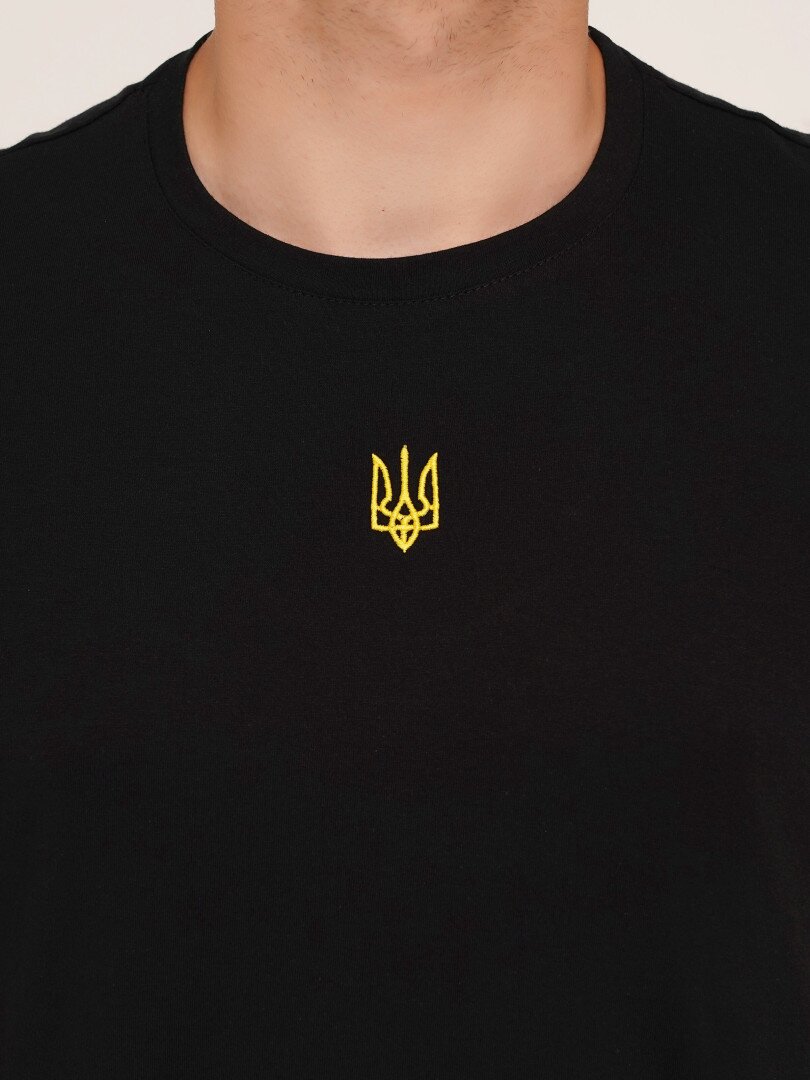 Футболка з принтом чоловіча Герб золотий LAWA E-MB02307 2XL Чорний shop (2000990242785)  Фото №2