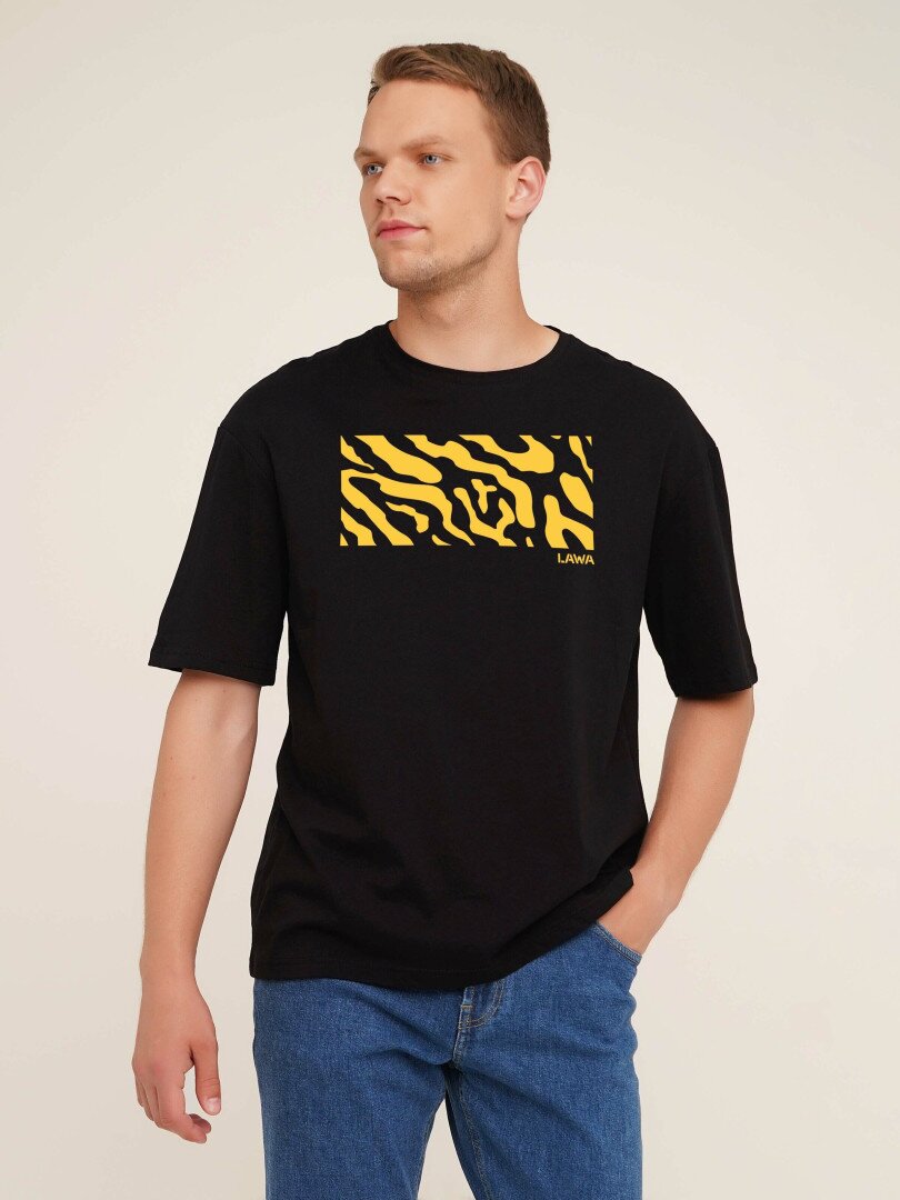 Футболка з принтом чоловіча LAWA P-MB02310 L Чорний shop (2000990524720)