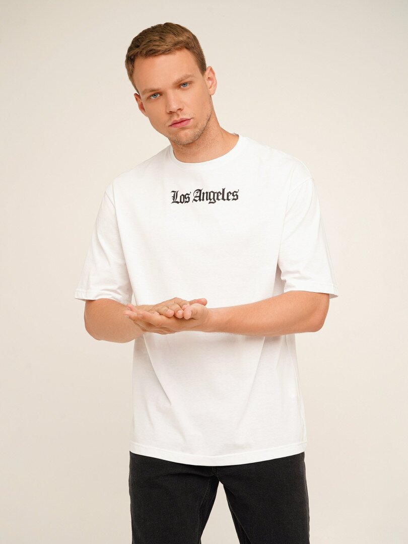 Футболка з принтом Los Angeles чоловіча LAWA P-MB02303 L Білий shop (2000990540607)
