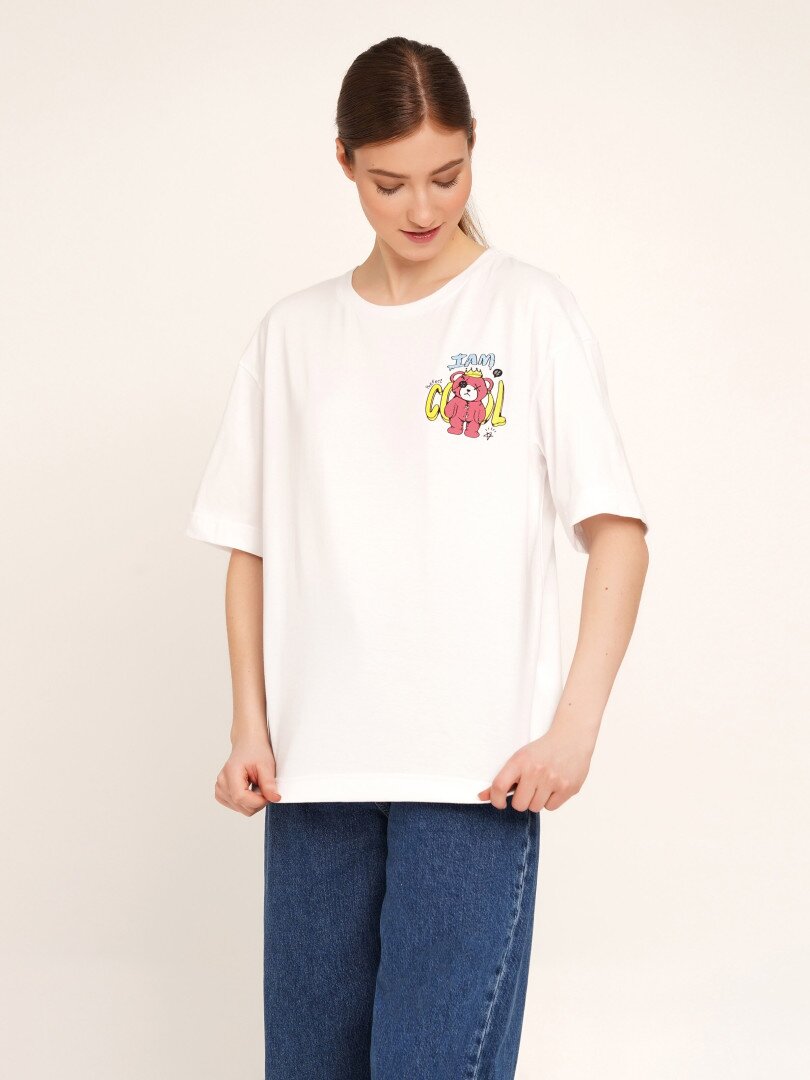 Футболка з принтом жіноча LAWA P-WB02340 M Білий shop (2000990462800)  Фото №2
