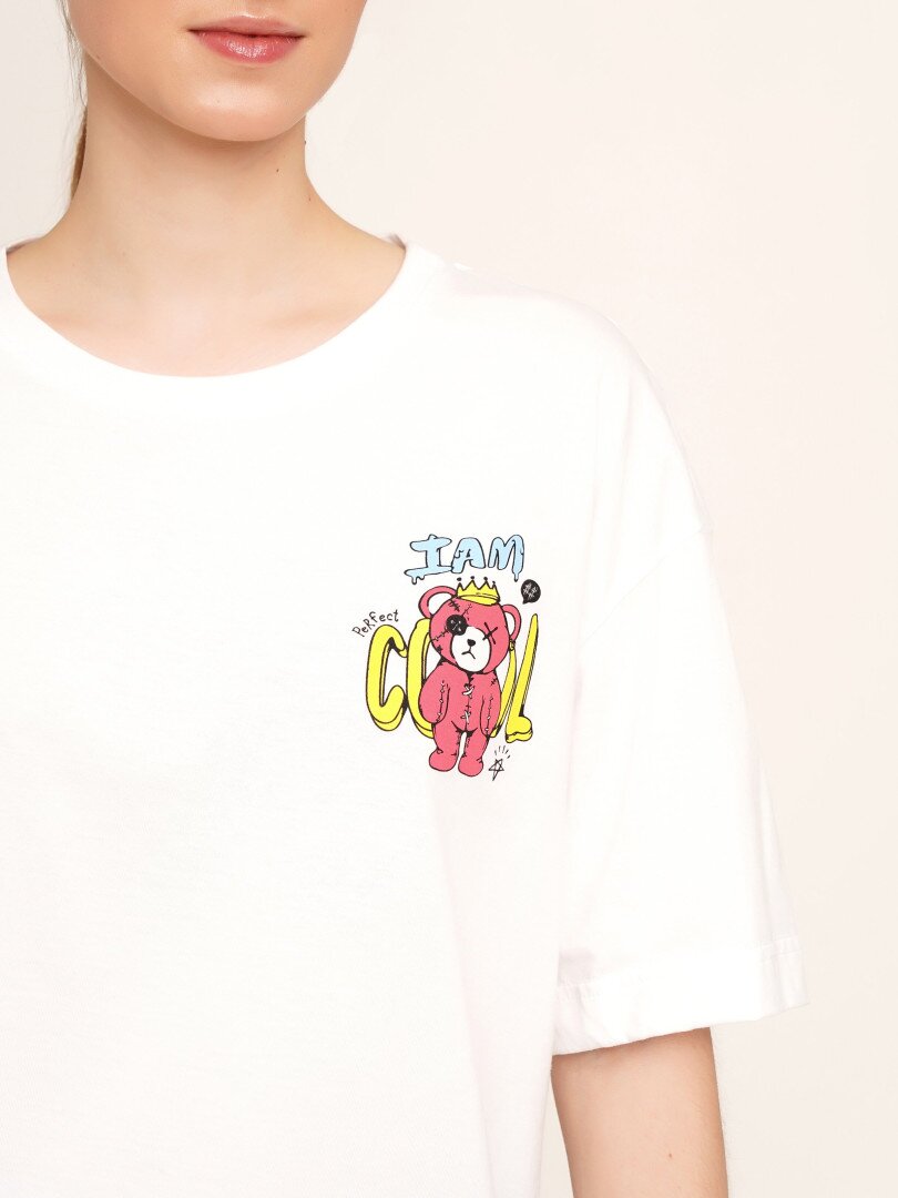 Футболка з принтом жіноча LAWA P-WB02340 M Білий shop (2000990462800)  Фото №3