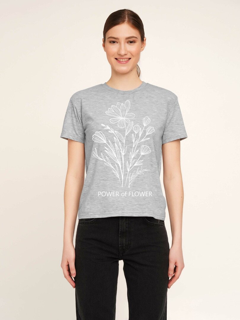 Футболка з принтом жіноча LAWA P-WB02349 S Сірий shop (2000990545107)  Фото №0