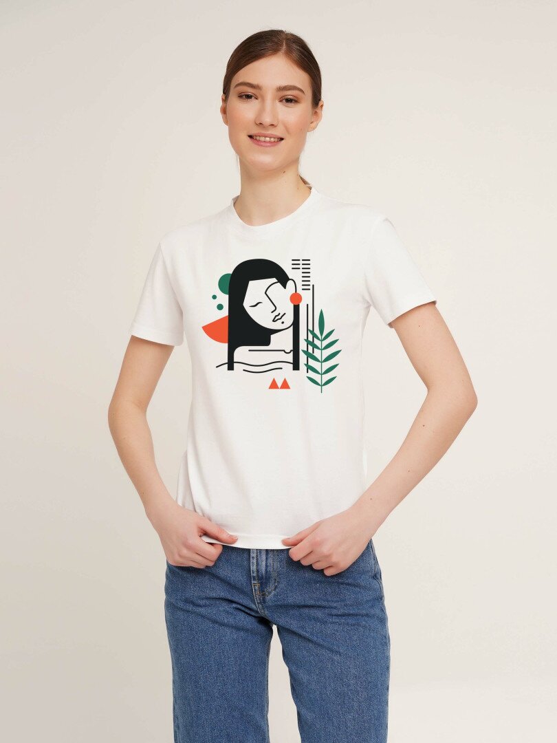 Футболка з принтом жіноча LAWA P-WB02360 XL Білий shop (2000990588821)