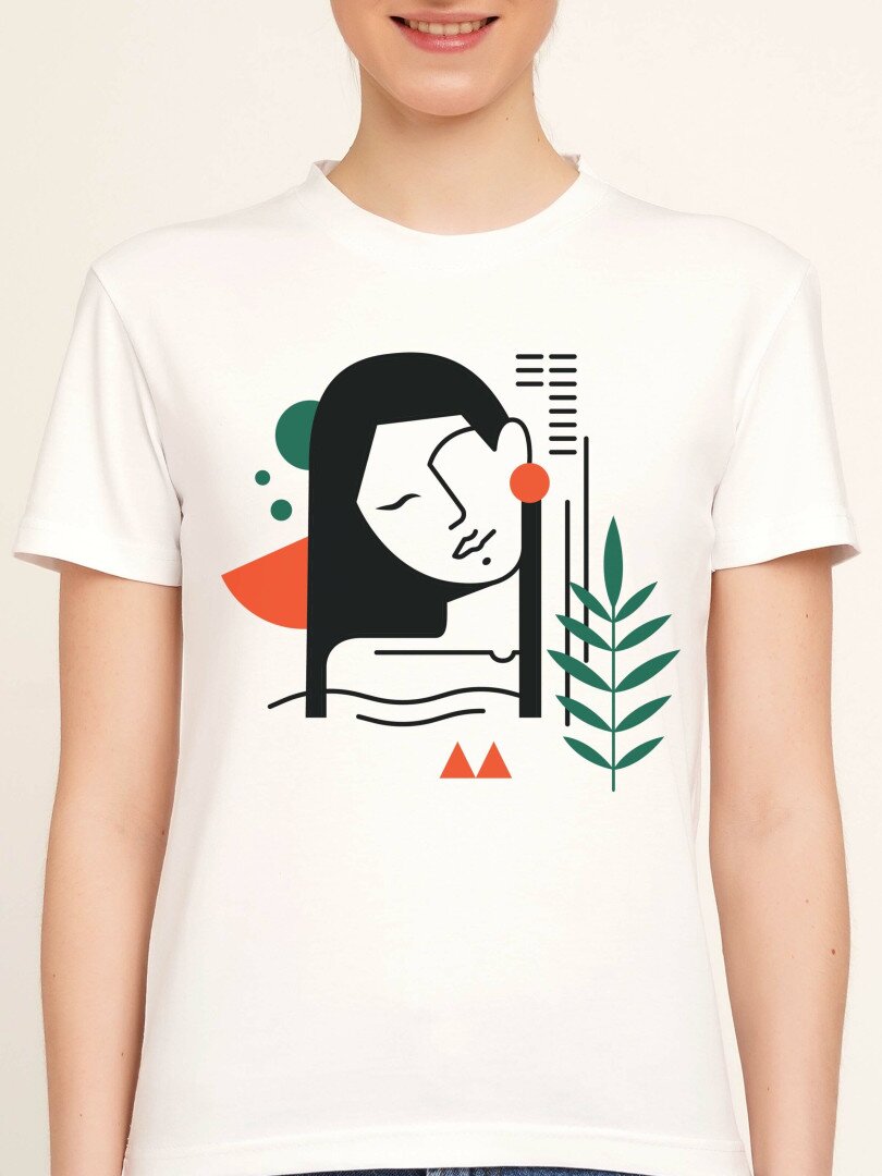 Футболка з принтом жіноча LAWA P-WB02360 XL Білий shop (2000990588821)  Фото №1