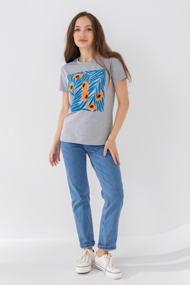 Футболка з принтом жіноча LAWA P-WB02369 XS Сірий shop (2000990725707)  Фото №0
