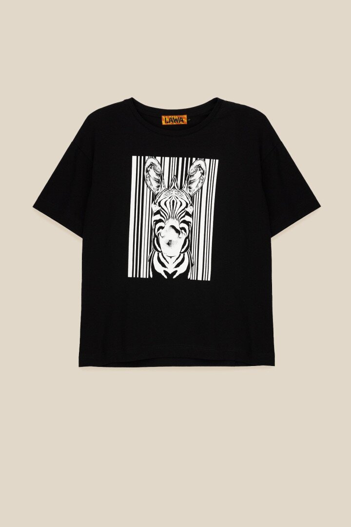 Футболка з принтом жіноча LAWA CTM P-WB02319 Black Zebra XS Чорний shop (2000989924845)  Фото №4