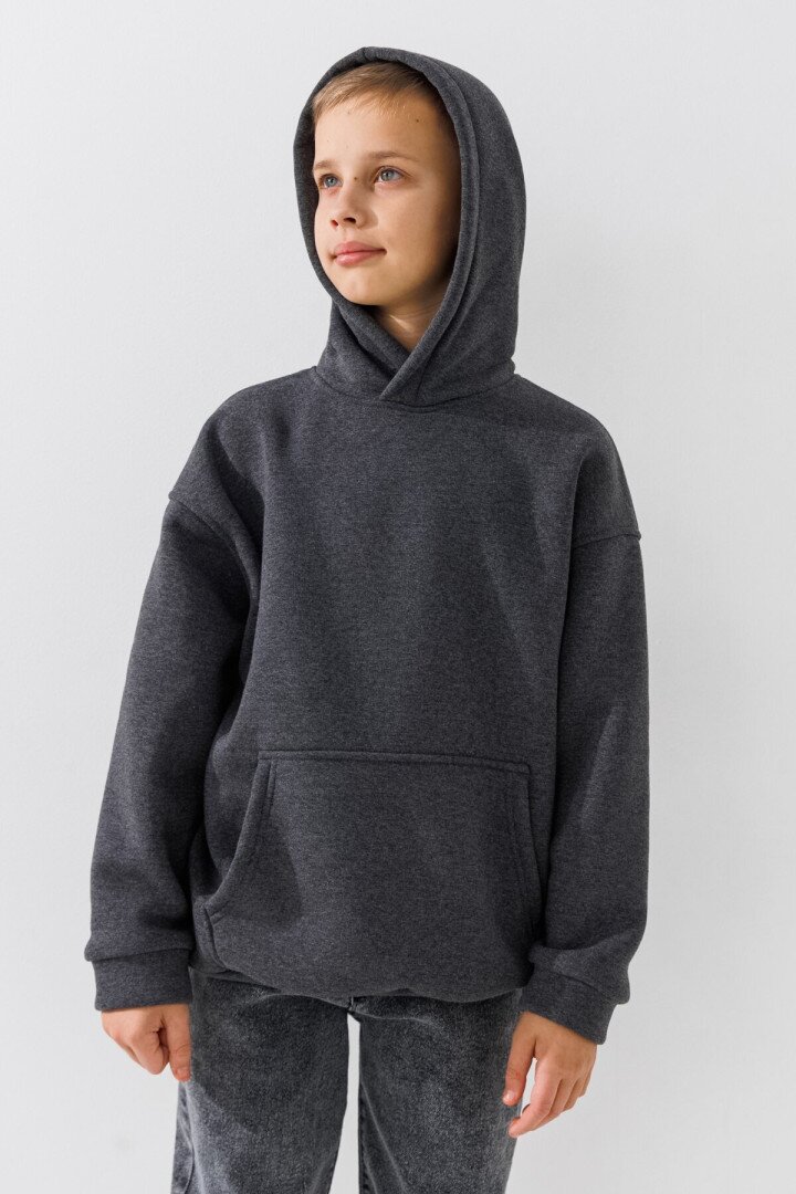 Худі однотонний для хлопчика LAWA BBC02310 122 см Сірий shop (2000990924995)  Фото №1
