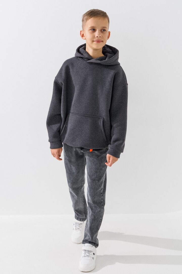 Худі однотонний для хлопчика LAWA BBC02310 122 см Сірий shop (2000990924995)  Фото №0