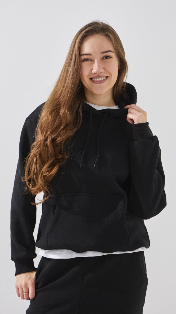 Худі однотонний жіночий LAWA WBC02435 4XL Чорний shop (2888000021489)