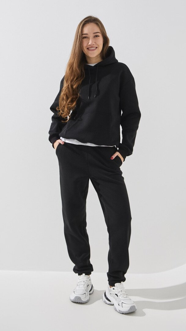 Худі однотонний жіночий LAWA WBC02435 4XL Чорний shop (2888000021489)  Фото №0