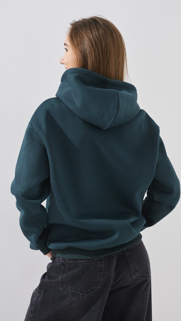 Худі однотонний жіночий LAWA WBC02435 3XL Темно-зелений shop (2888000024510)  Фото №3