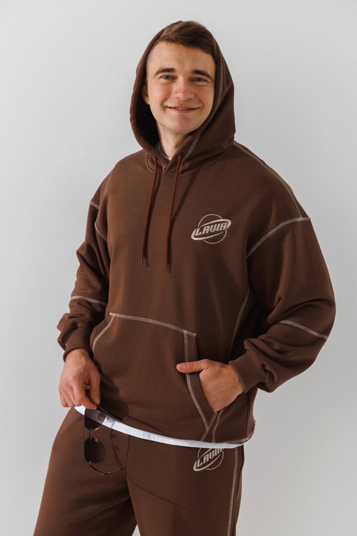 Худі з принтом чоловічий LAWA E-MB02304 2XL Мокко shop (2000991042797)  Фото №1