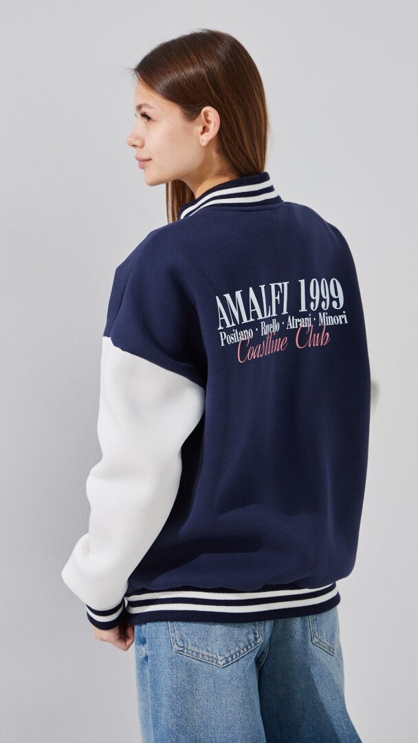 Кофта-бомбер однотонна жіноча LAWA P-WT02310 S Темно-синій shop (2000999385322)  Фото №3