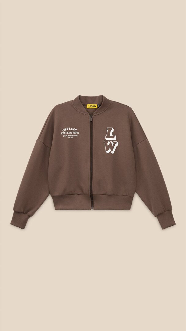 Кофта-бомбер з принтом жіноча LAWA P-WB02410 2XL Шоколадний shop (2000999540721)