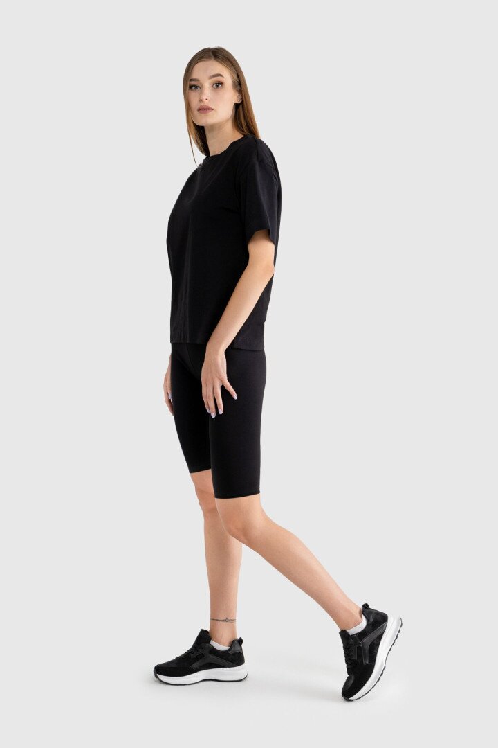 Костюм однотонний жіночий LAWA CTM WBC02312 футболка + шорти XL Чорний shop (2000989912361)  Фото №0